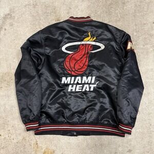 Vintage Y2K JH Design Miami Heat Satin Bomber Jacket NBA Streetwear XL